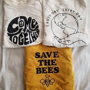 Organic Cotton Everyday is Earth Day t-shirt set